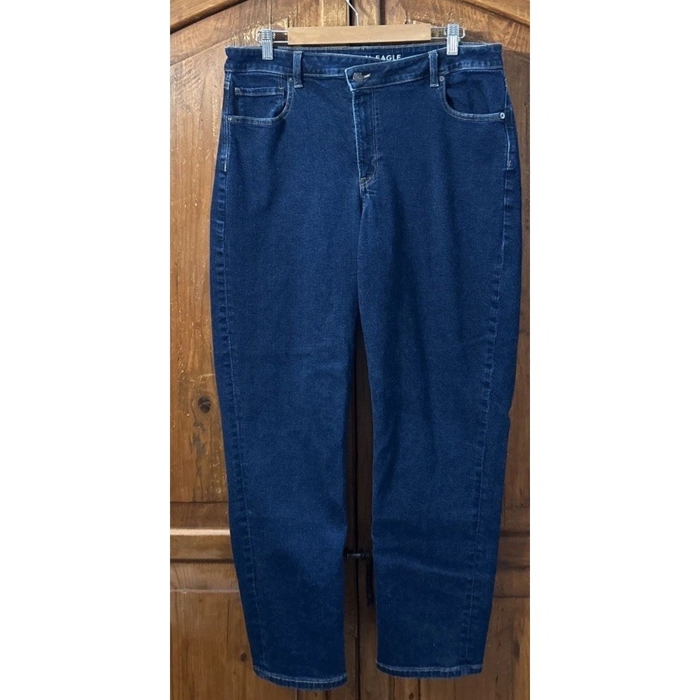 Women's American Eagle Stretch MOM Jeans Cotton Sz 16 NO Pilling‎